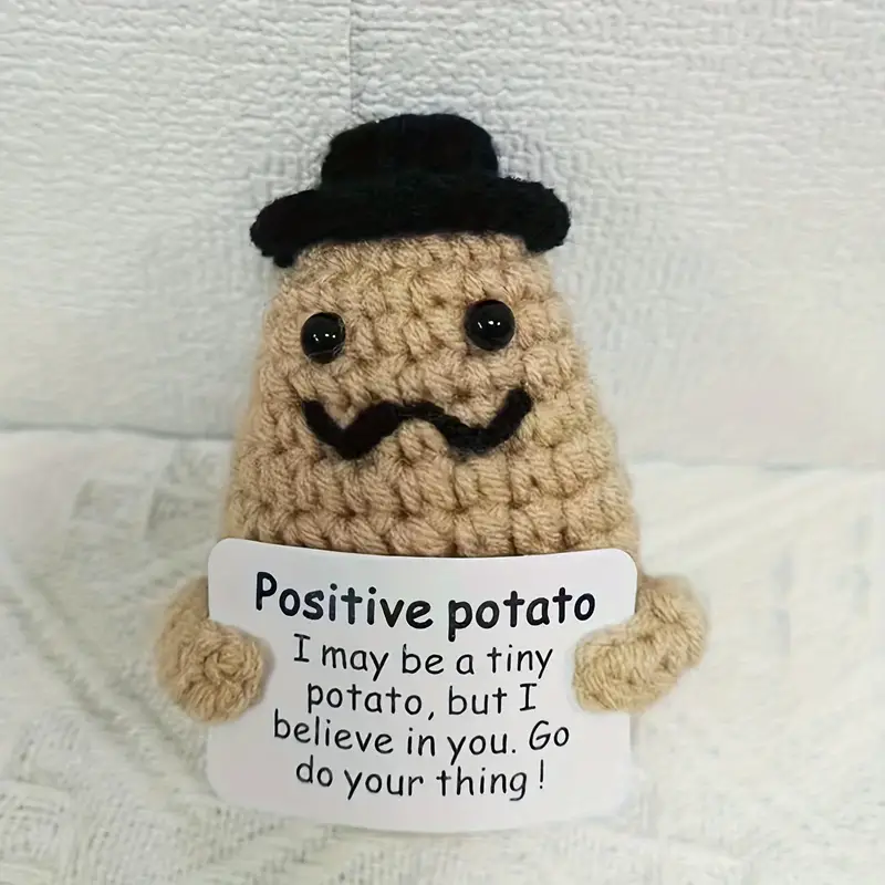 Funny Positive Potato Doll Knitted Inspirational Positive - Temu