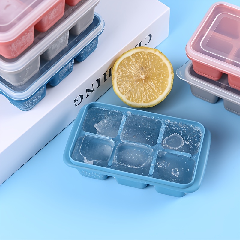 Ice Cube Tray, Ice Cube Mold With Lid And Ice Box, Handle Ice Tray, Freezer Ice  Mold, Silicone Ice Cube Tray, Easy Release Ice Cube Maker, For Frozen  Drinks, Whiskey - Temu