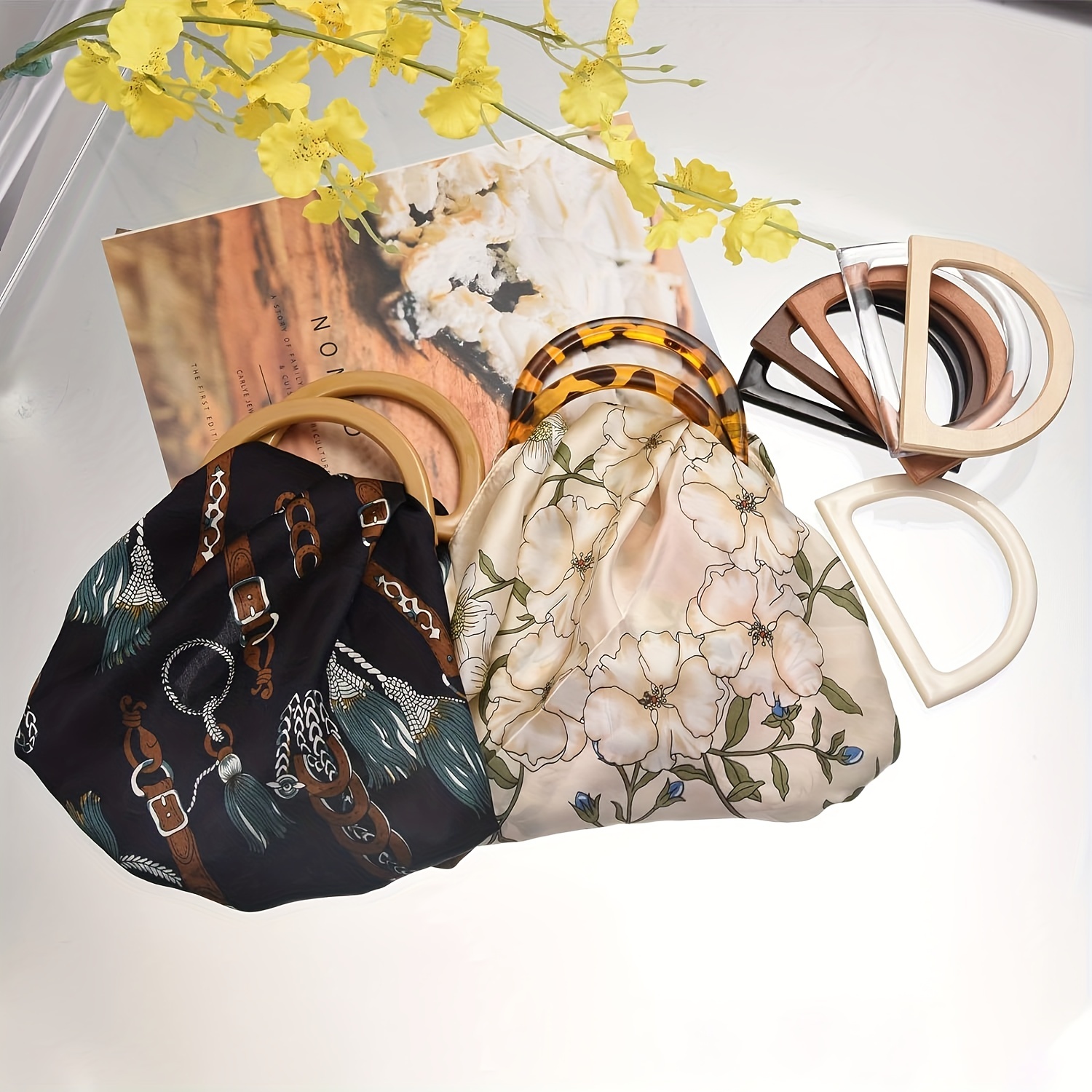  Cadena de accesorios para bolso, color beige, resina