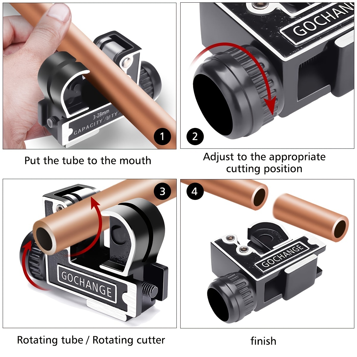 Mini Copper Pipe Tubing Cutter - Adjustable Mini Tube Cutter for Copper  Metal, Plastic, Brass, Thin Stainless Steel for （1/8 inch -7/8 inch）/  (3-22mm)