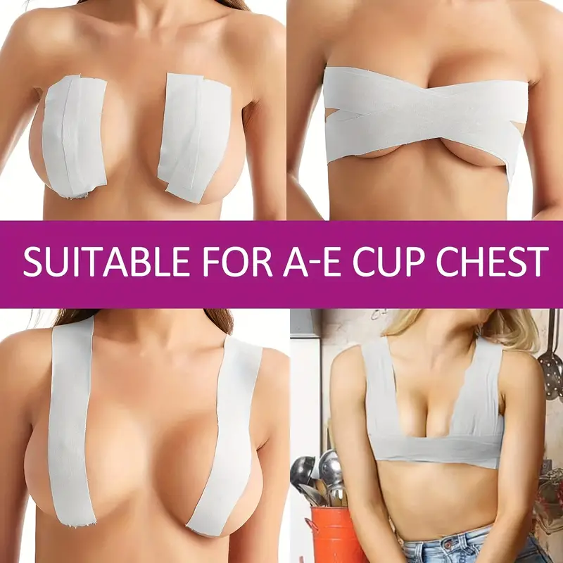 Boob Tape, Breast Lift Tape and Nipple Covers, Push Up Tape and Breast Strapless  Bra Tape Chest Support Tape for Large Breasts, Invisible Gaffer Tape Duct Tape  Backless Bra Lift Tape Nude 