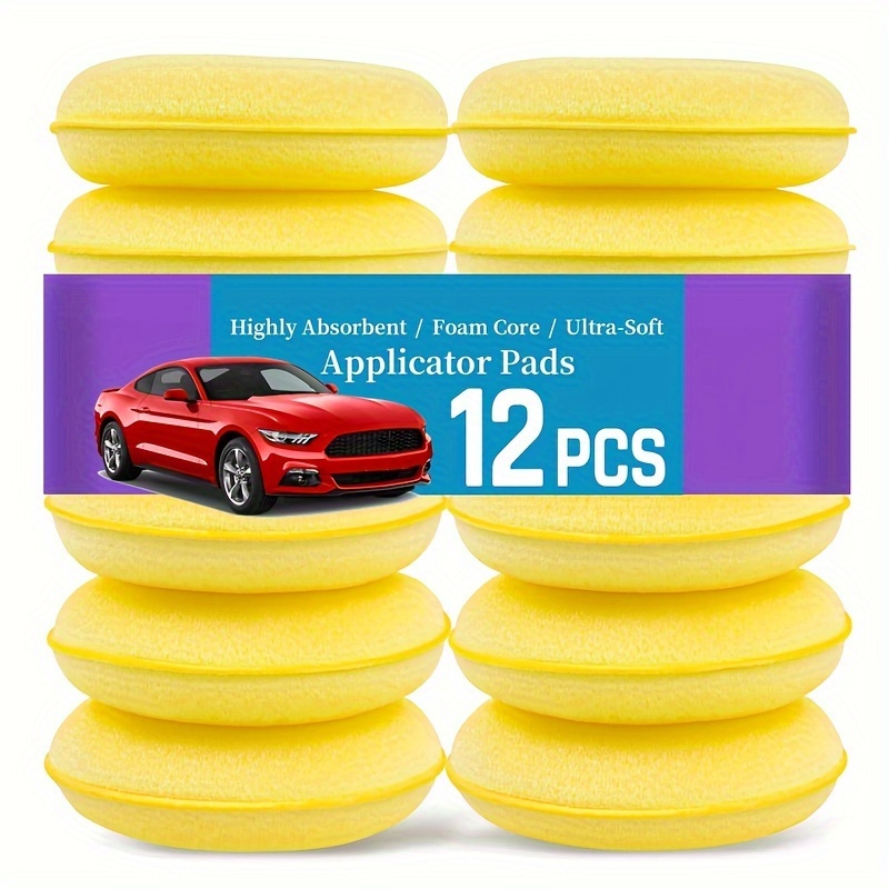 

12pcs Applicator Pads, High Density Foam Car Wax Applicator Pads Detailing, Round 3.7 Inch Polishing Sponges For Car Wax Applicator Pads