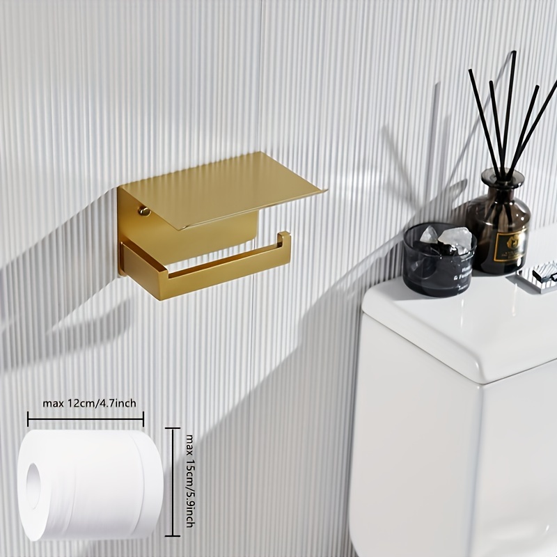 Golden Toilet Paper Holder Self Adhesive Toilet Roll Paper - Temu