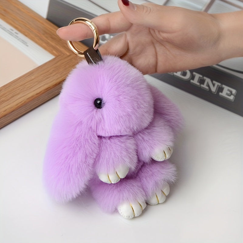 Cute Faux Fur Rabbit Keychain Pendant - Perfect Bag & Car