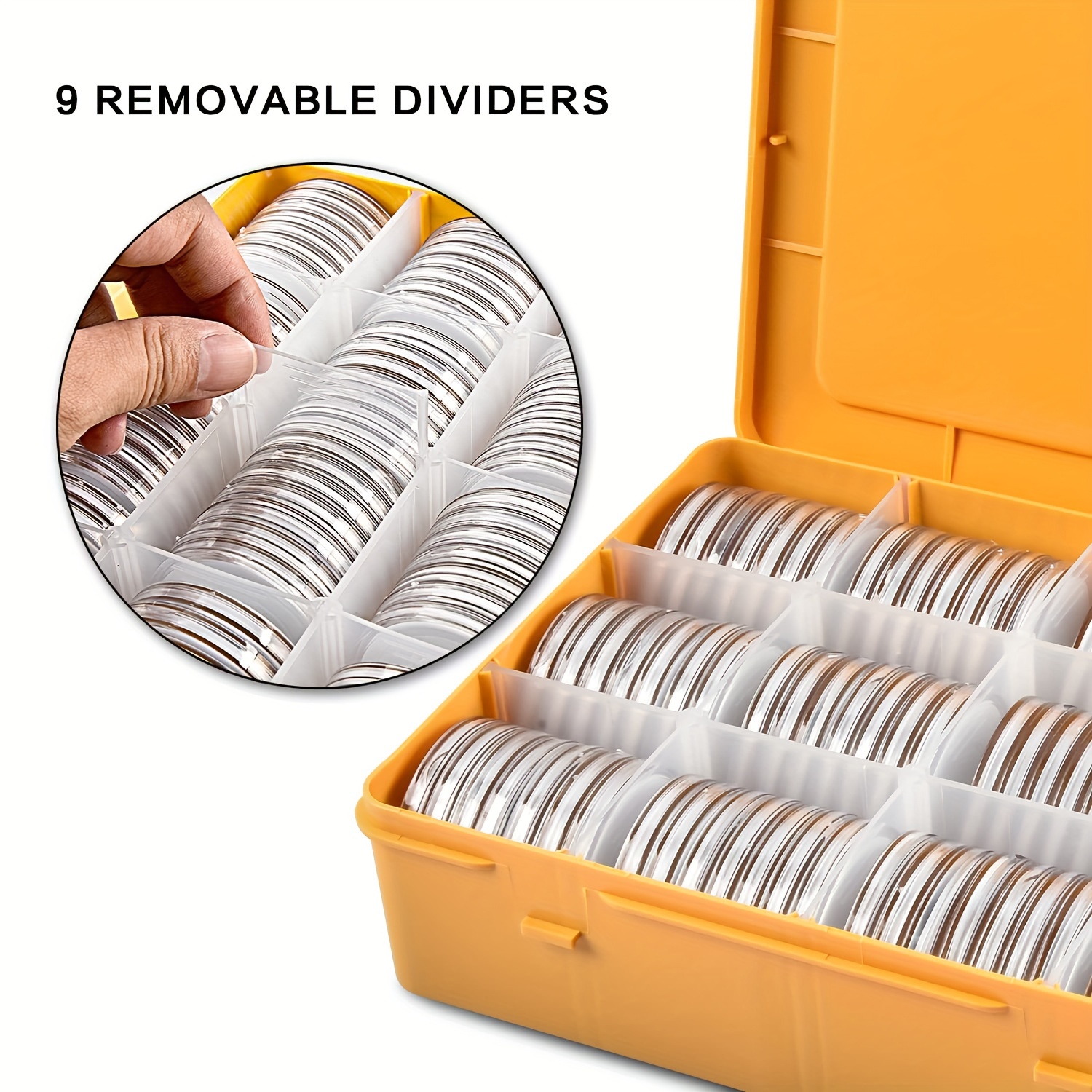 Coin Collection Supplies 40 Pieces 46mm Coin Capsules 8 Sizes Protect Gasket, Coin Holder Case with Storage Organizer Box for Coins Collector(46Mm Coi