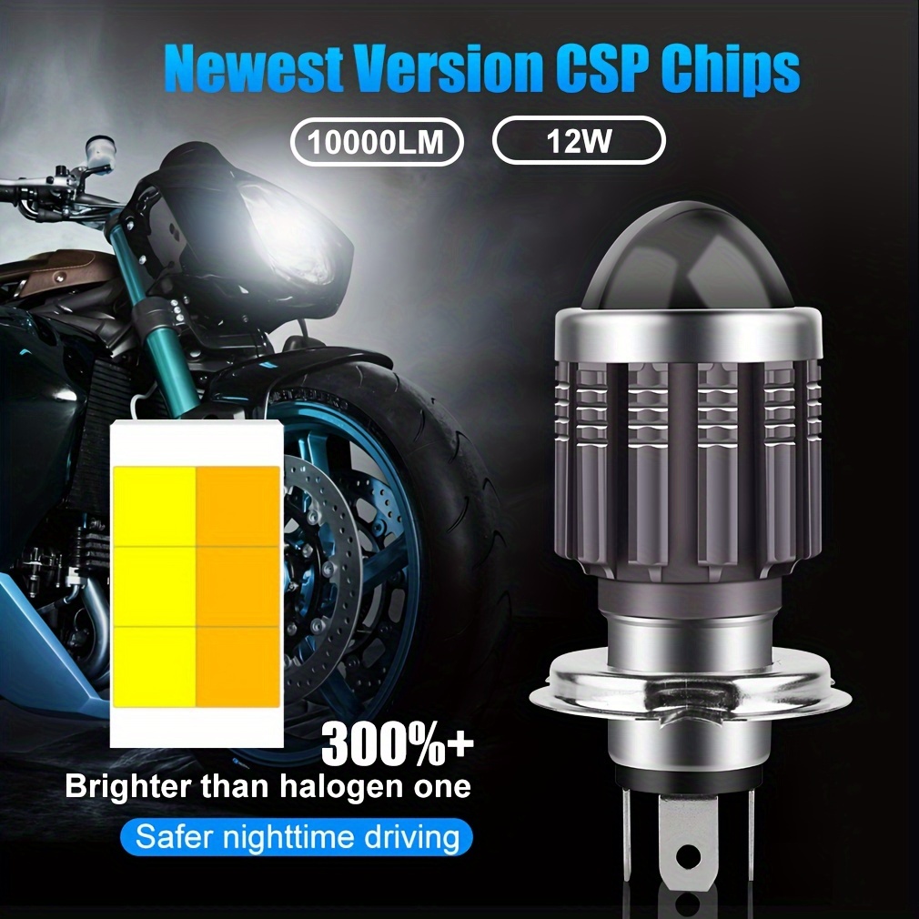 Universal Motorcycle LED Headlight Dual Beam 12W 1200LM H4 HS1