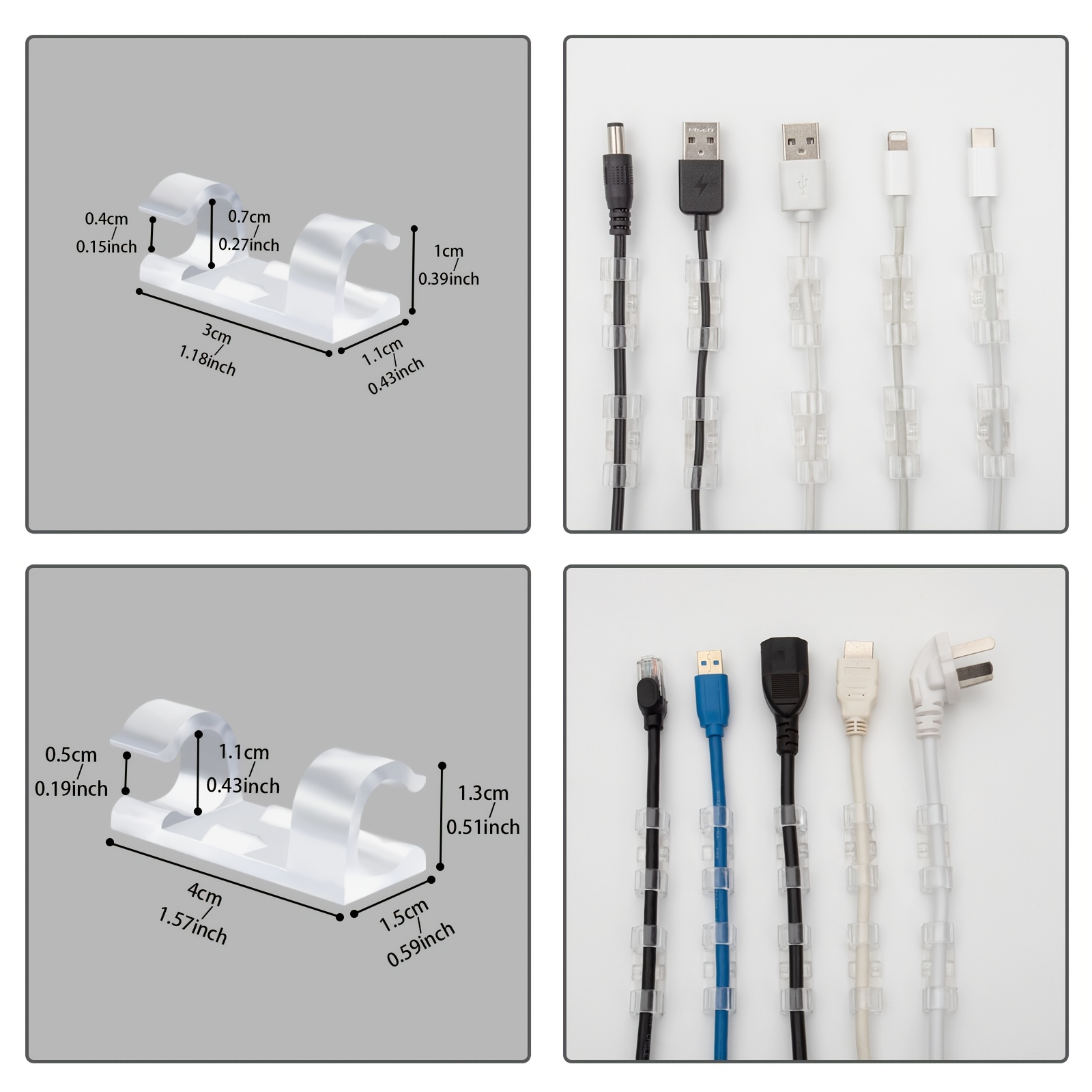 20 Piezas Clips Cables Organizador Cables Adhesivo Soporte - Temu