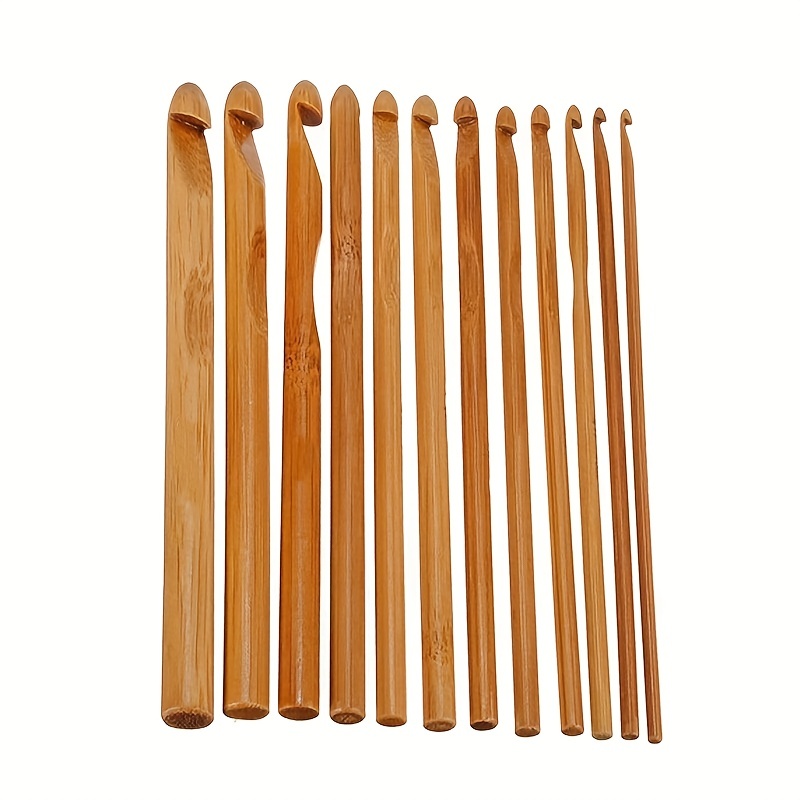 Crochet Hooks Set Bamboo Knitting Needles Set Bamboo Crochet - Temu