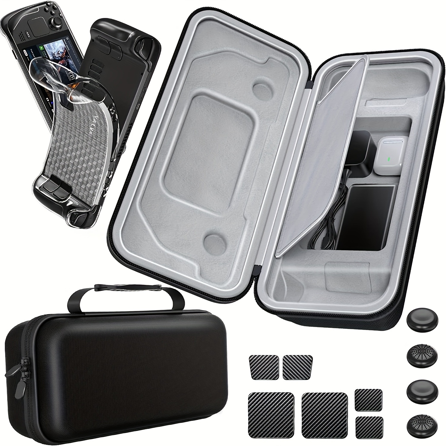 Case for Steam Deck, Portable Travel Carrying Case, Hard Shell Storage Bag  Carry Case, Fits Steam Deck Console with TPU Soft Cover, Gifts for Men