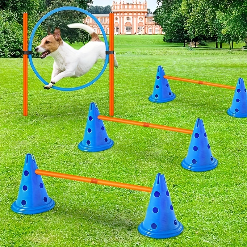 

Pet Supplies Dog Agility Training Set Jumping Ring And Jumping Rod Combination Obstacle Training Around Rod Dog Training Equipment