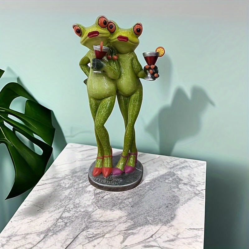 1pc Funny Frog Statue Tango Dancer Frog Figurine Christmas Creative Gift  Pastoral Home Style Garden Crafts Home Living Room TV Cabinet Entrance  Decora