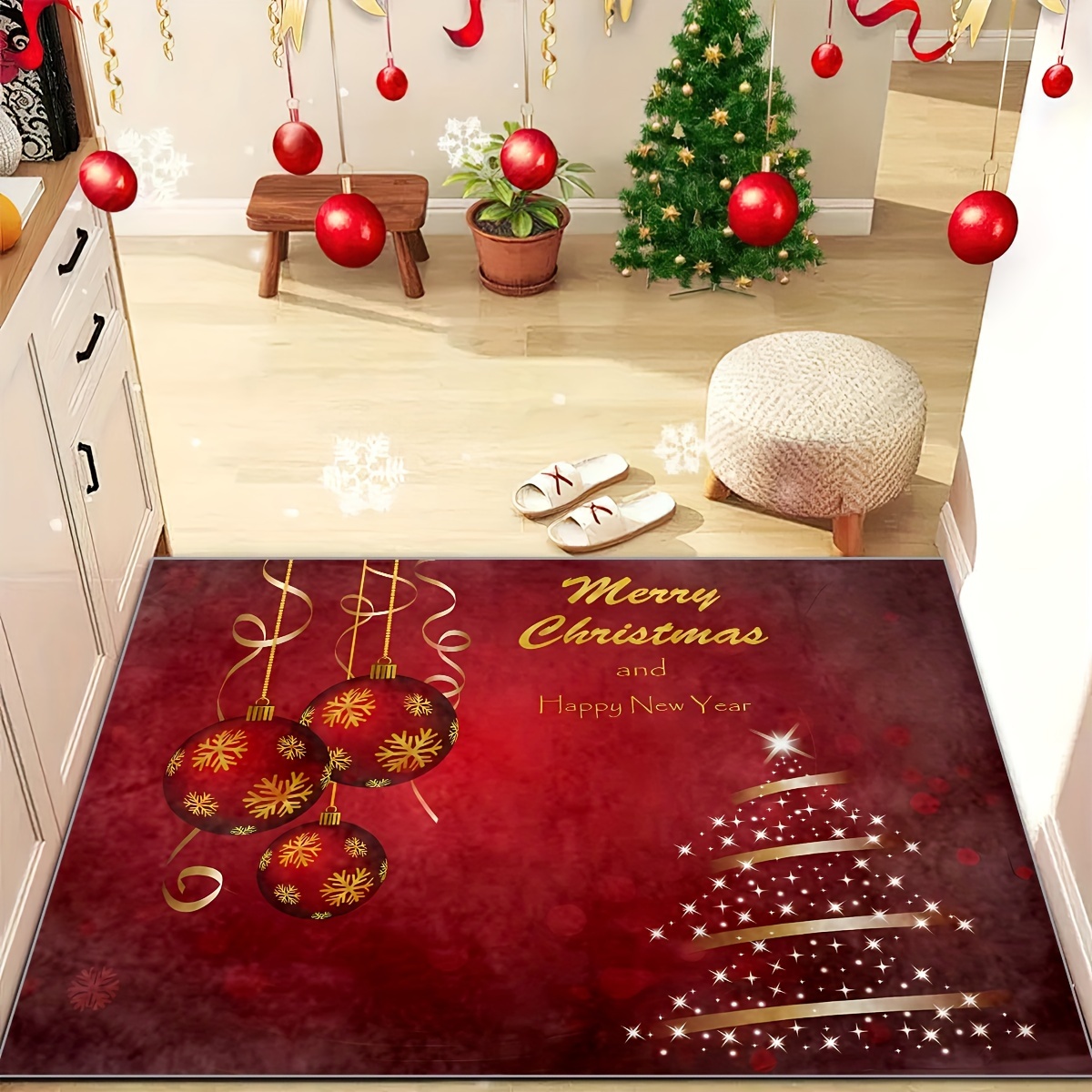 Christmas Decor Mat Non slip Floor Mats Bathroom Floor - Temu