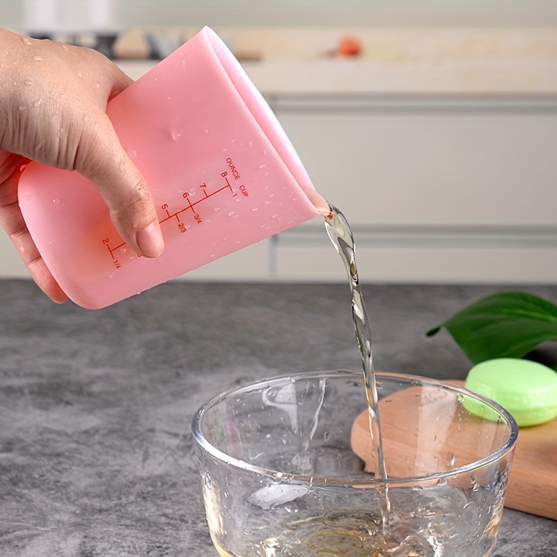 1pc Double-sided Scale Silicone Measuring Cup, Soft Milk Cup, Liquid  Measuring Cup