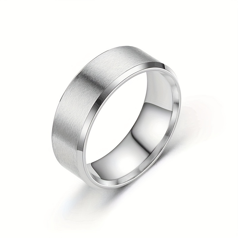 Men's Titanium Steel Matte Ring, Stylish Design