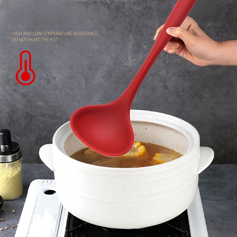 Silicone Ladle Non stick Silicone Spoon Heat resistant For - Temu
