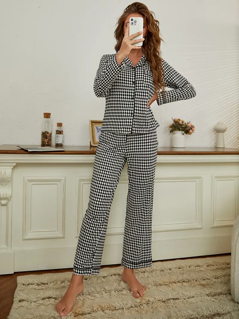 Women's Pajamas Set Long Sleeve Sleepwear Casual Loungewear - Temu