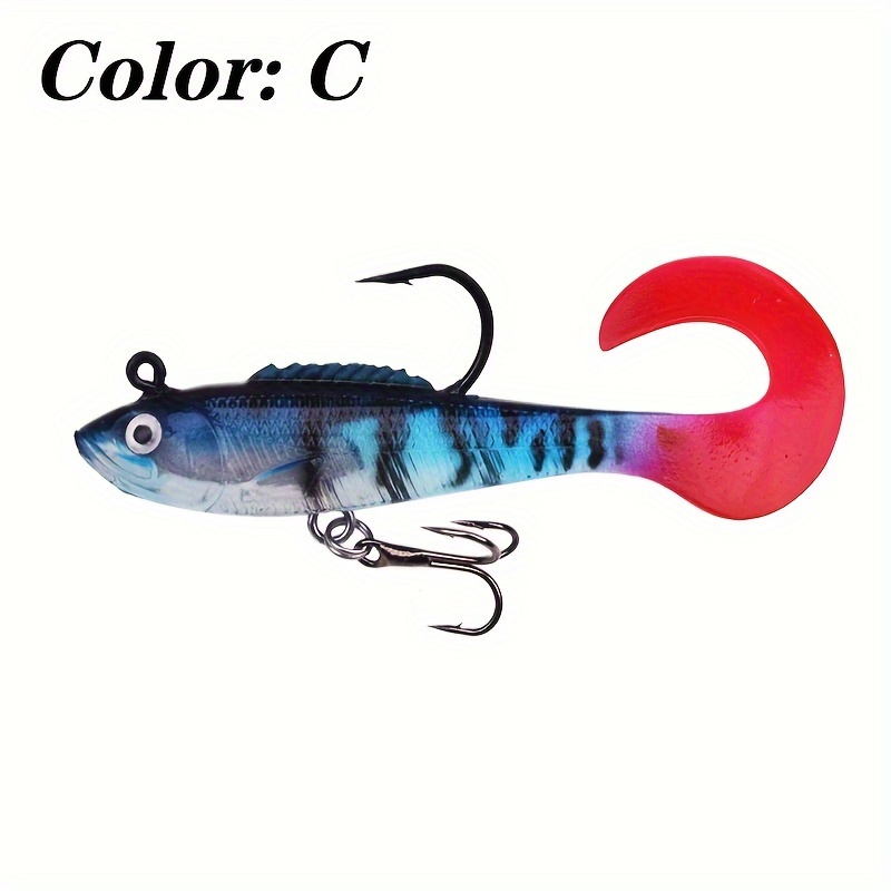 Phuayok Pre-Rigged Jig Head Fishing Lures Soft Swimbaits for Bass