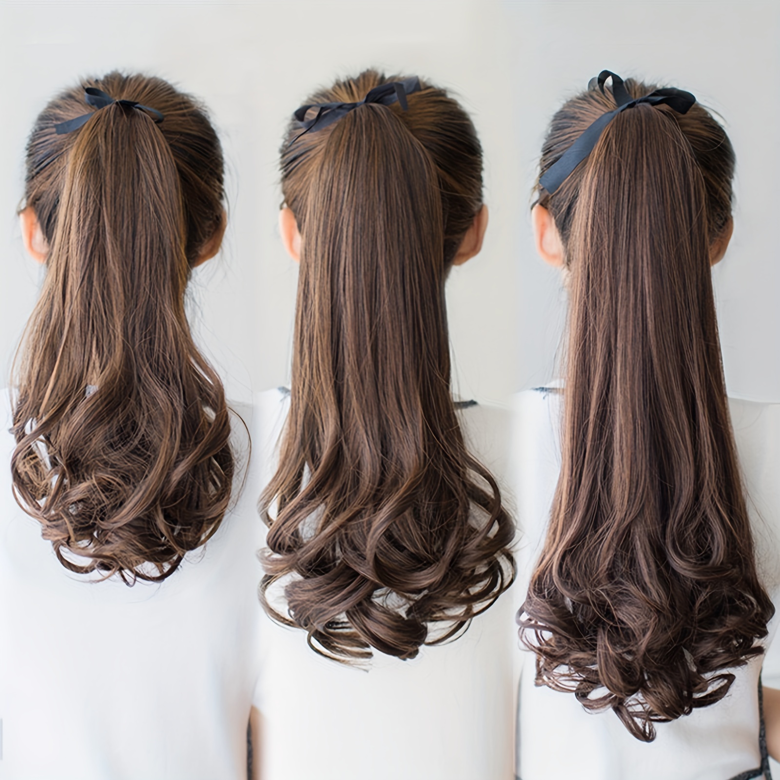 Long Curly Ponytail Extensions Drawstring Hair Accessories for Women
