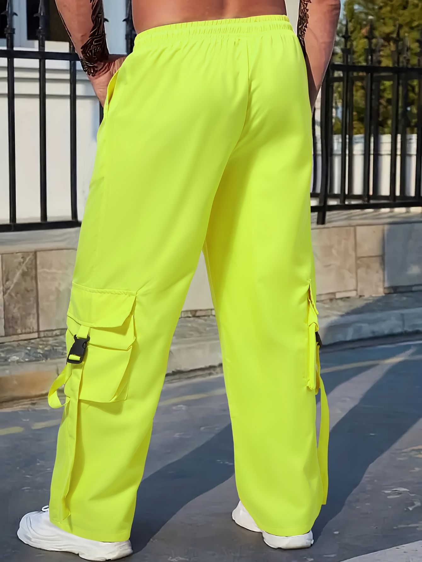 Neon Green Baggy Utility Pants