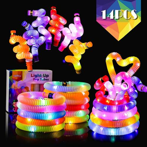 14pcs Colored Stretch Tubes With Lights