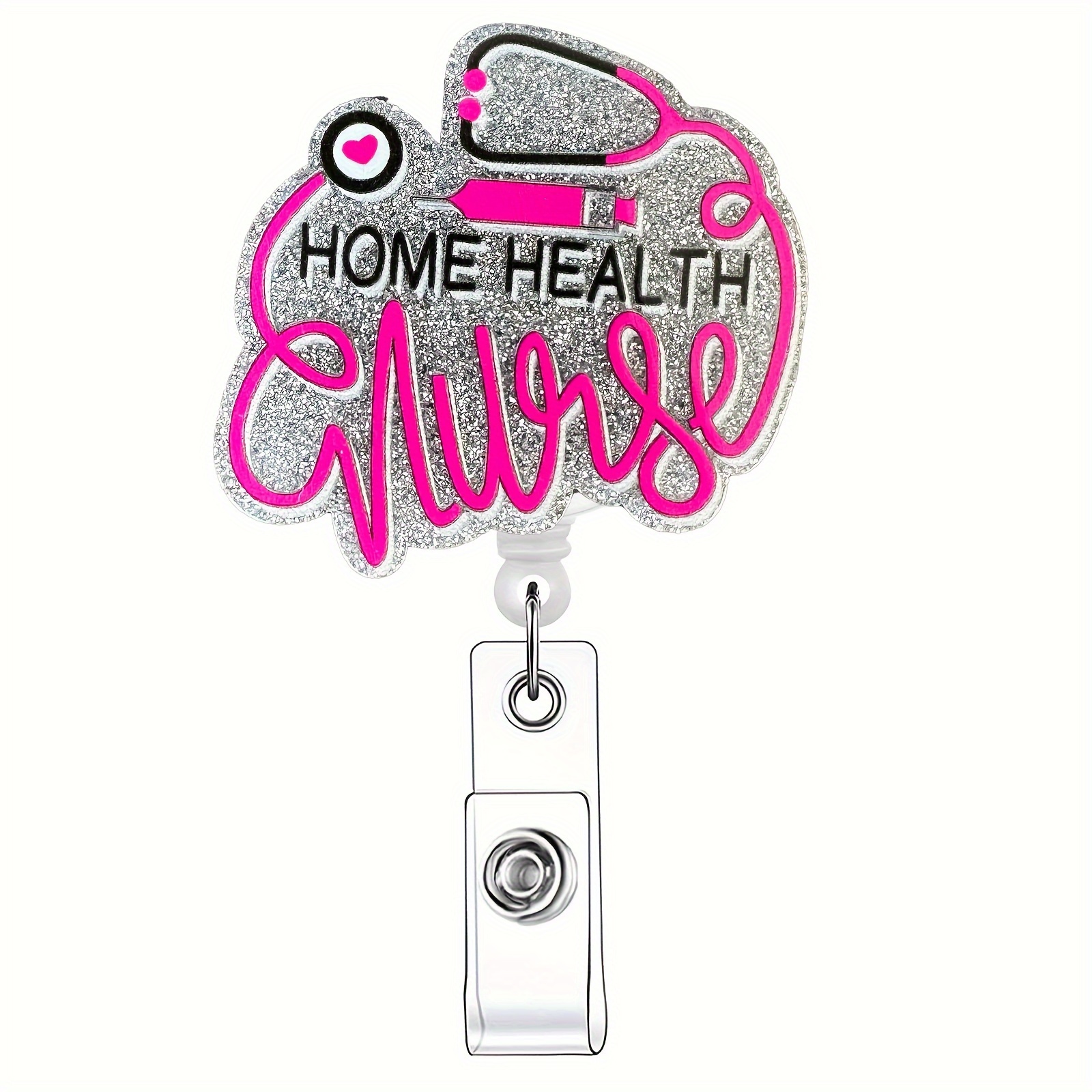 Home Health Nurse Retractable Badge Reel Name Badge Holder - Temu