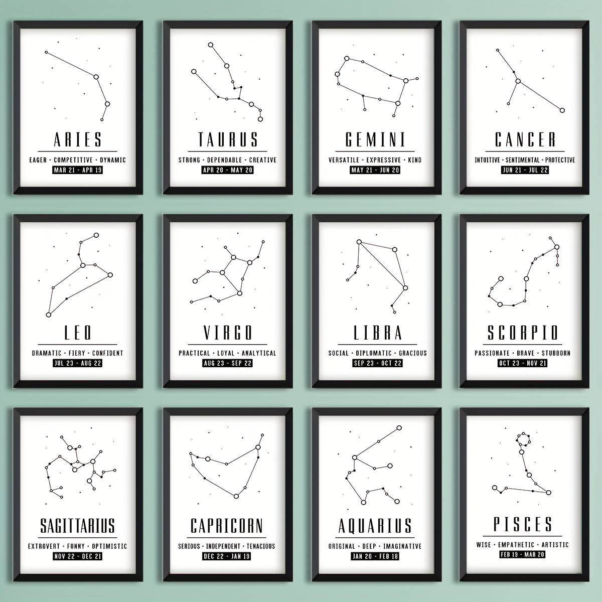 Modern Zodiac Wall Art: Minimalistic Posters Home Decor - Temu Ireland