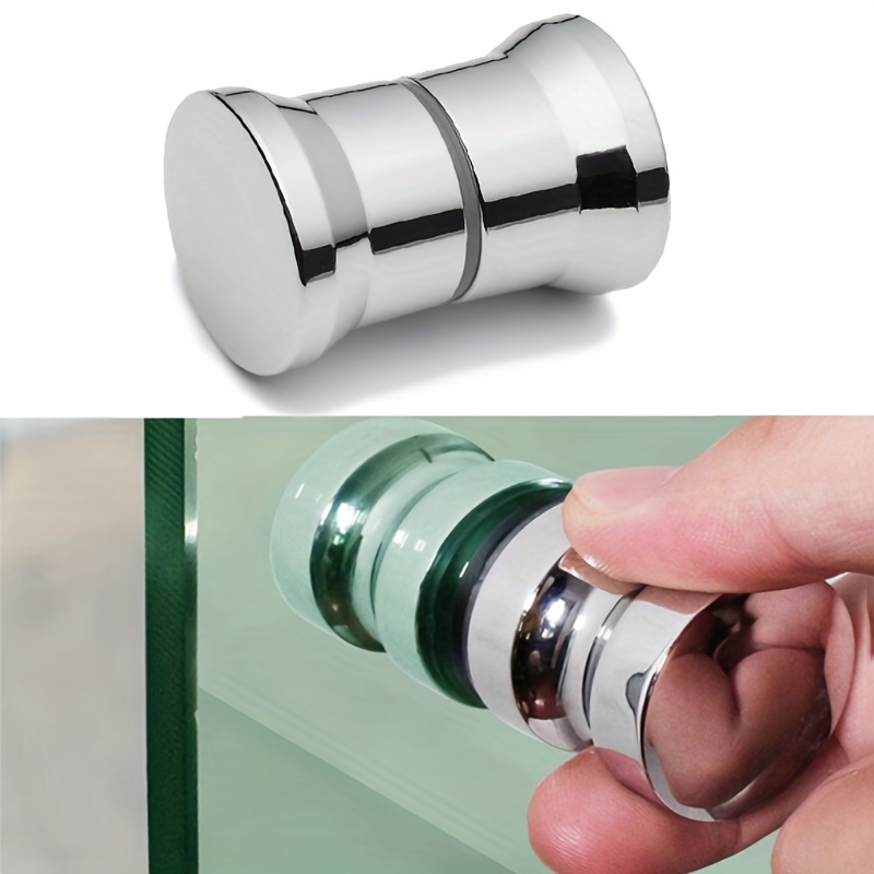 

1pc Shower Glass Door Knob Puller, Bathroom Shower Door Push Handle, Cabinet Handle With Screw, Home Hardware Silvery Colour