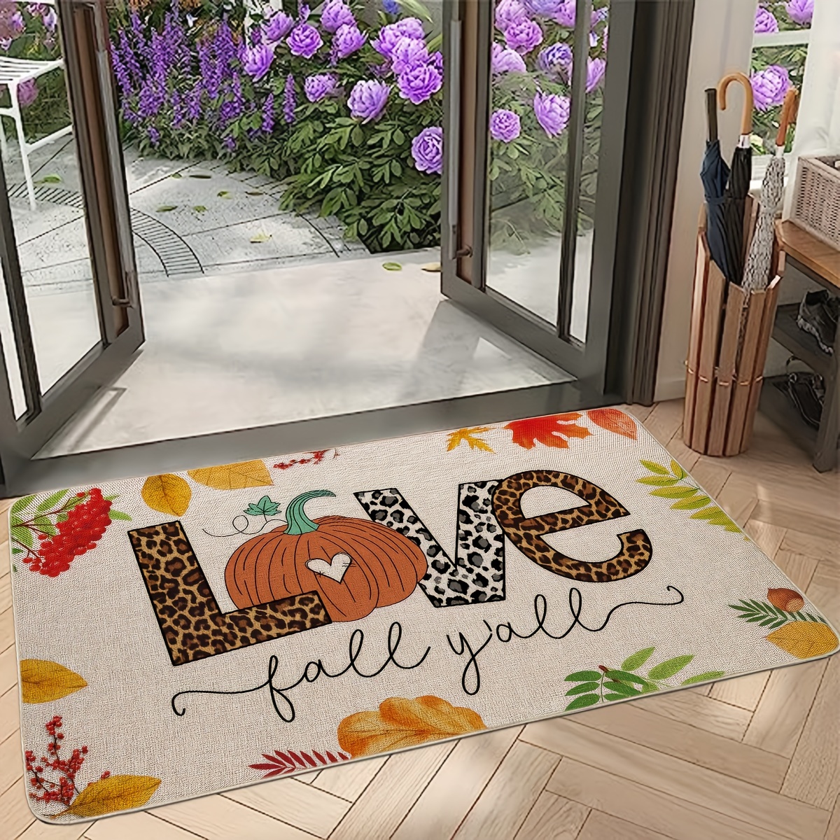 Welcome Entrance Doormat, Low Pile Indoor Outdoor Entrance Mat For High  Traffic Area, Non-slip Bathroom Mat Carpet, For Autumn Thanksgiving  Halloween Harvest Festival, Home Decor, Room Decor - Temu