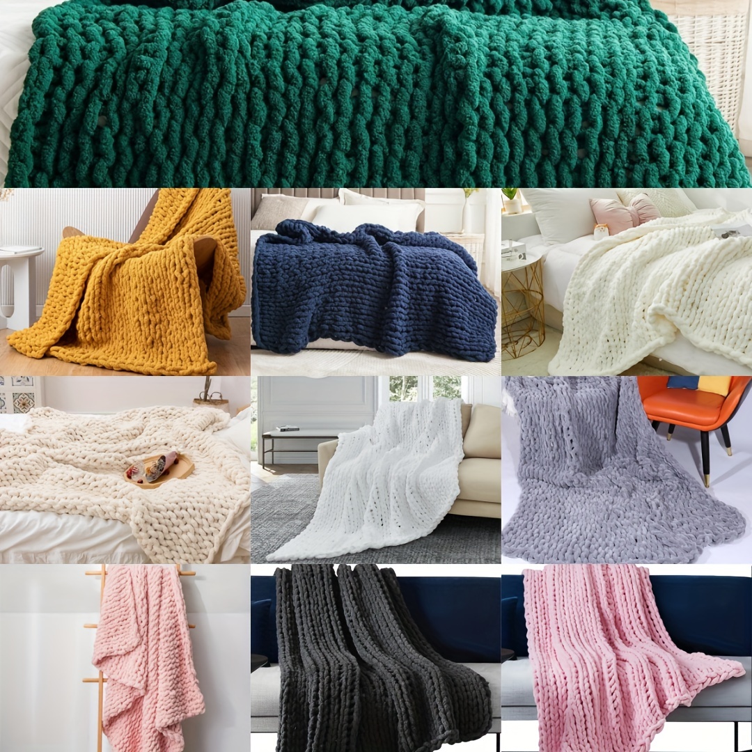 Chunky Cotton Yarn,Chunky Knit Yarn for Hand Knitting Blankets - Super  Coarse Line Knitting Cotton Handmade Blankets Knot Pillow Cushion Bulky  Thick