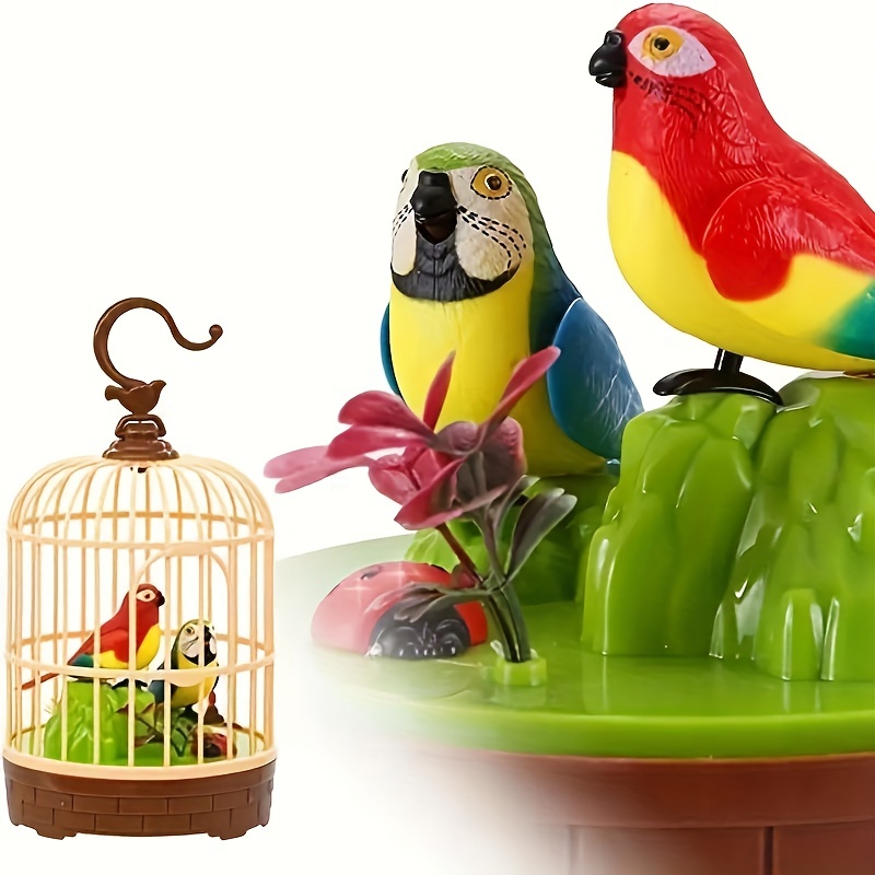 Simulated Bird Birdcage Children's Cage Sound Moving Call - Temu