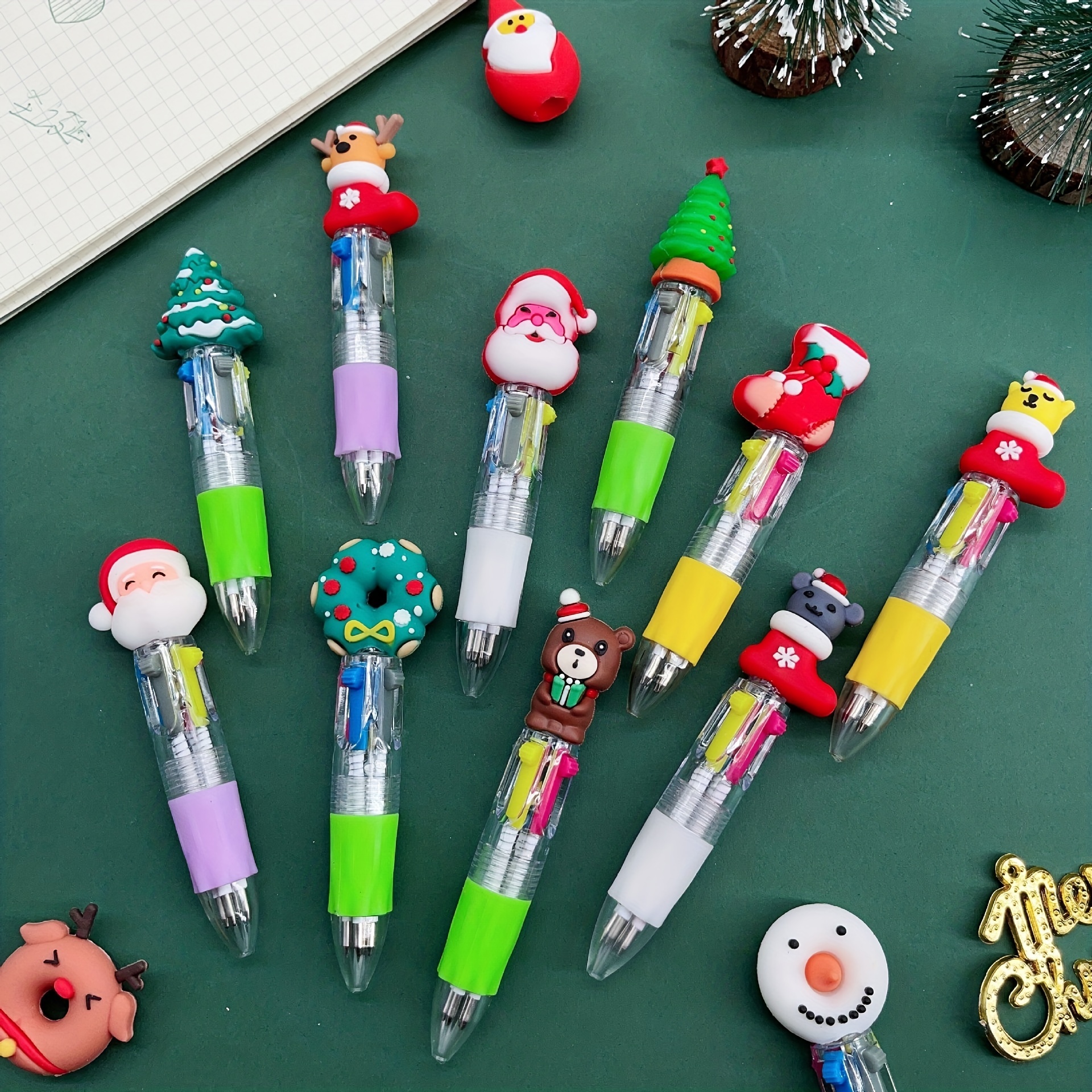 Multicolor Retractable Pen Ballpoint Pen Christmas Retractable Fun