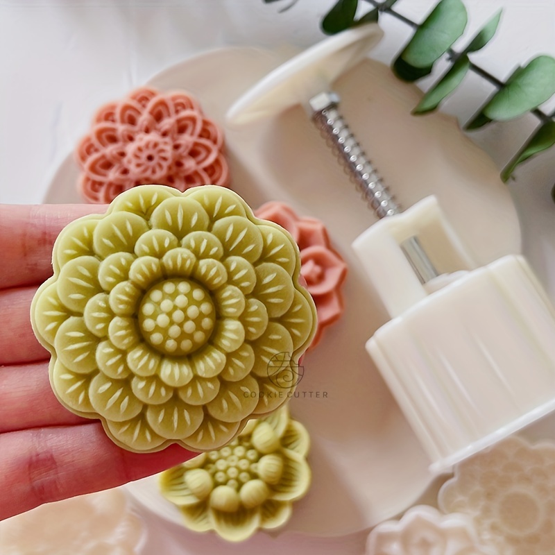 Cookie Press Set Abs Plastic Moon Cake Molds White Flower - Temu