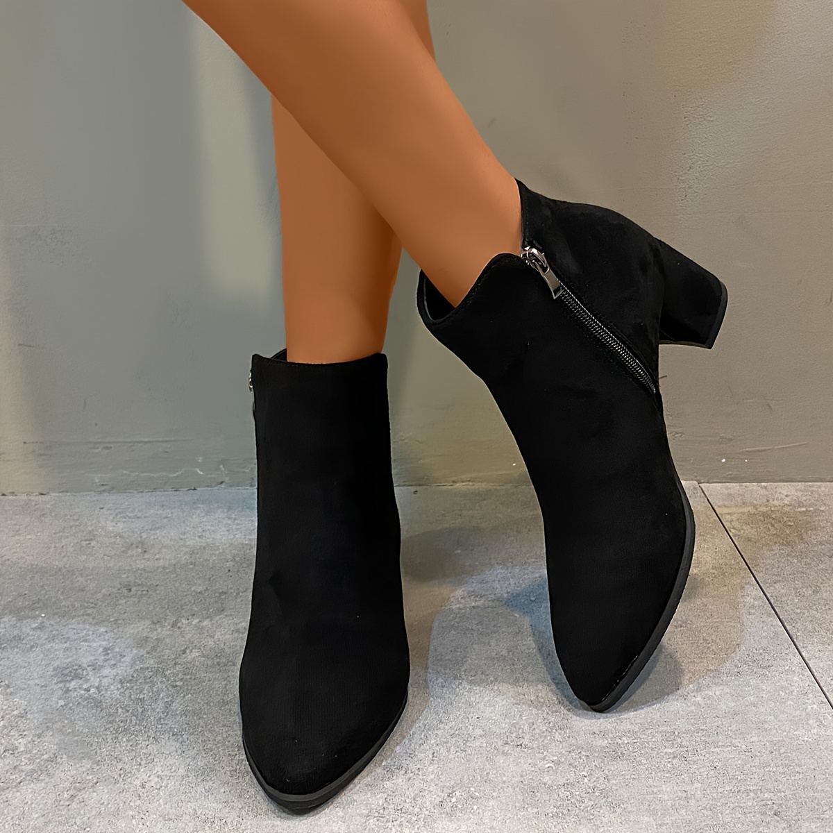 Black fashion boots ankle length