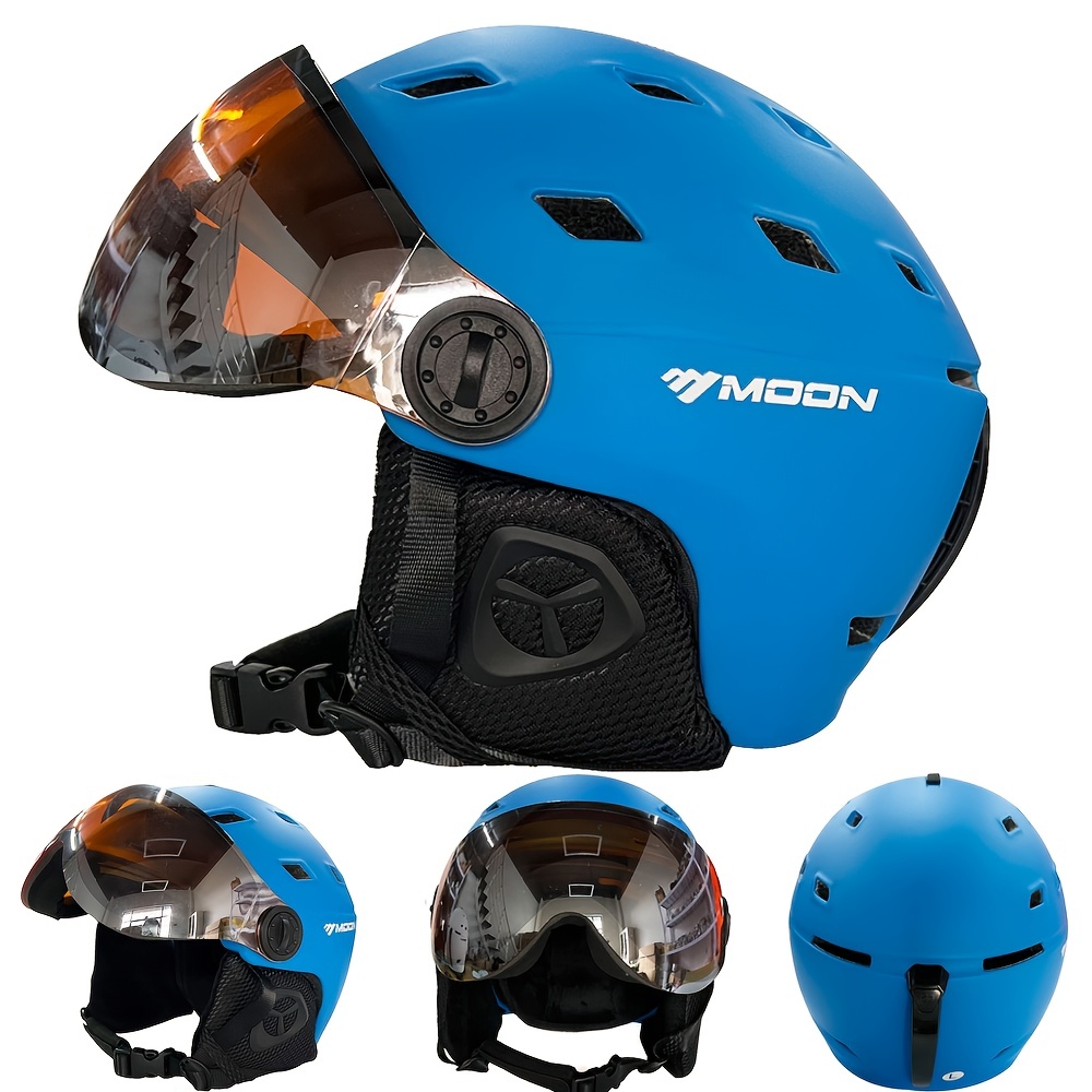 Orange - L(58-61cm) - MOON Casque de Ski Intégralement Moulées PC