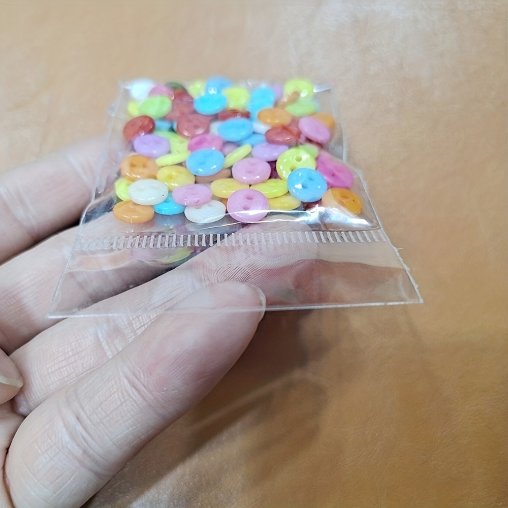 100pcs Mixed Color 7mm Holes Plastic Small Buttons Doll Clothing  Accessories Clothing Sewing Supplies Random Color