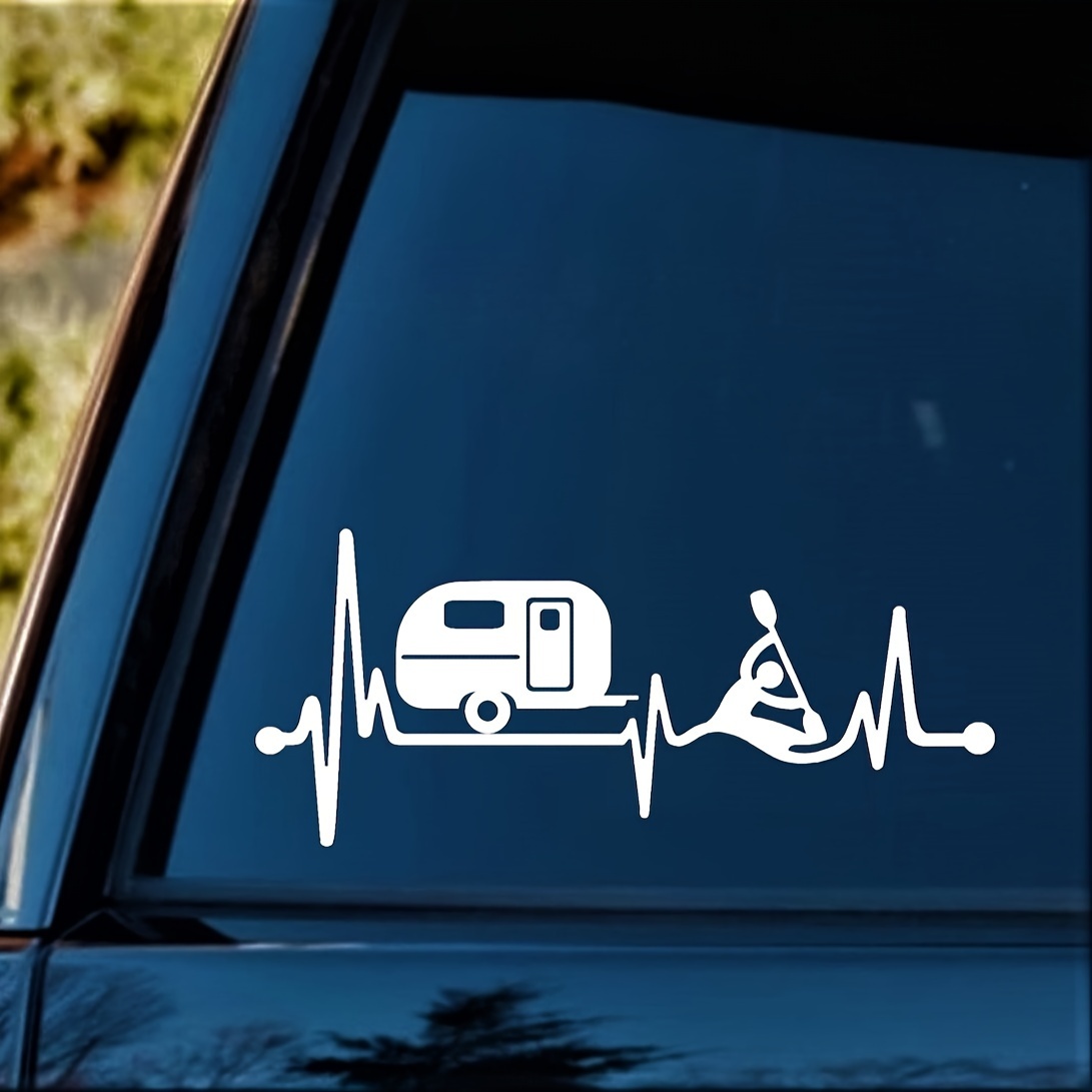 Travel Design Trailer Kayak Heartbeat Car Sticker Laptop - Temu Canada