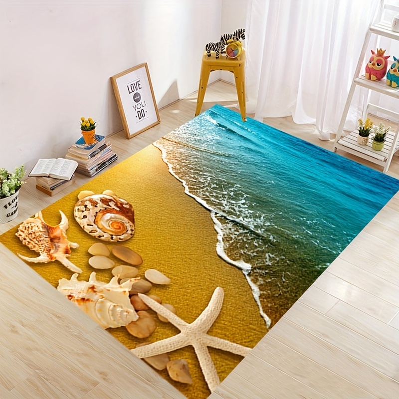 Starfish Print Floor Mat Suitable For Kitchen Living Room - Temu