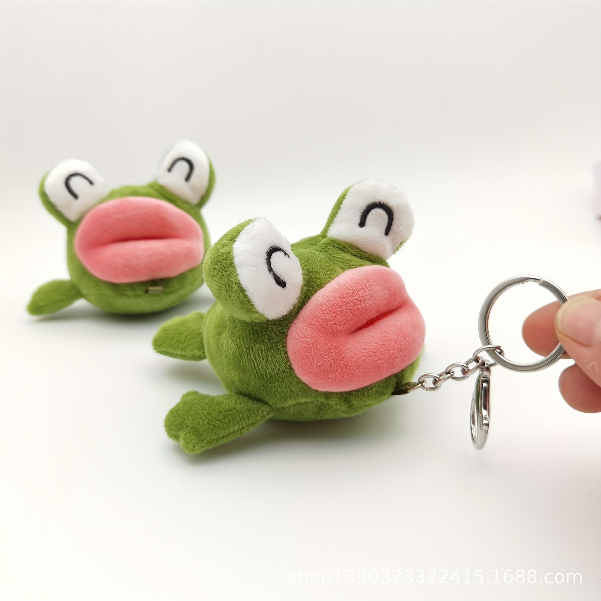 Big Red Lips Frog Plush Keychain Cute School Bag Ornament - Temu Philippines
