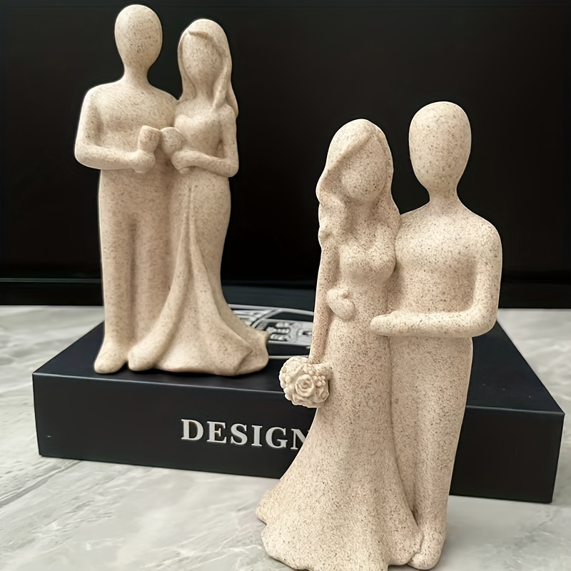 Escultura moderna sala de estar mesa de escritorio 3 caras creativa  contemporánea decoración del hogar/oficina regalo estatua adornos  estatuilla arte de color blanco -  España