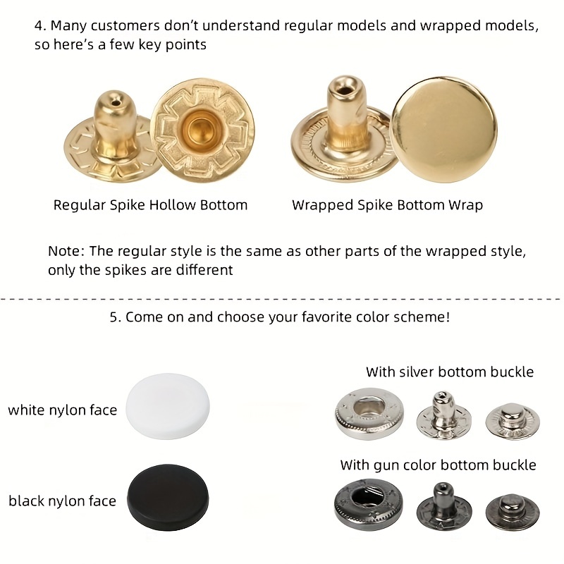 Snaps Kit Suitable For Leather Metal Buttons Snaps With - Temu