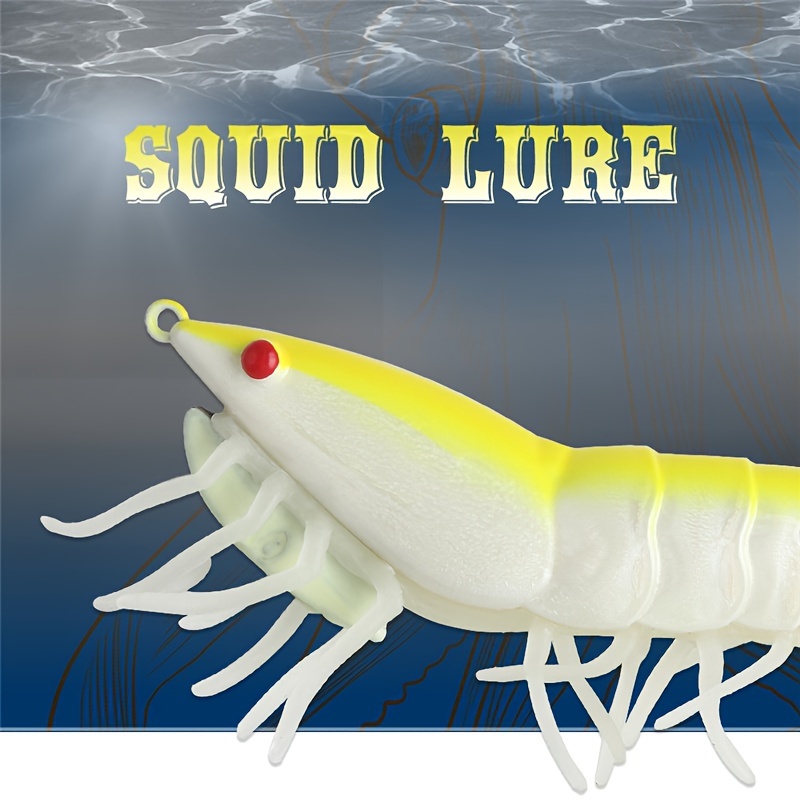 Ftk Glow in dark Hard Shrimp Soft Leg Fishing Lure Squid - Temu