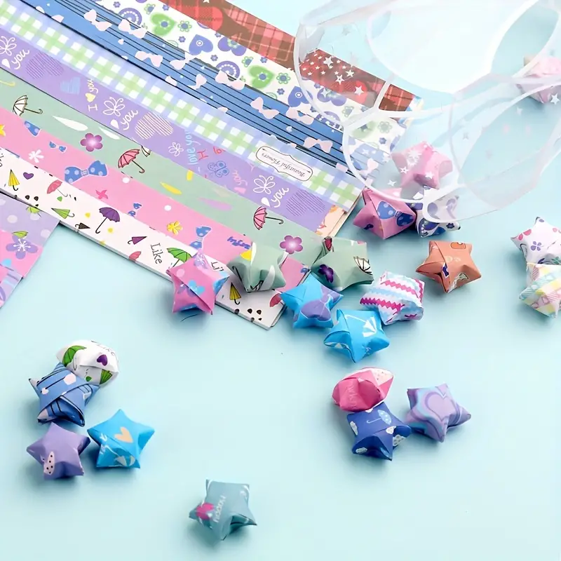 Star Origami Paper 32 Colors Transparent Gift Box Double - Temu