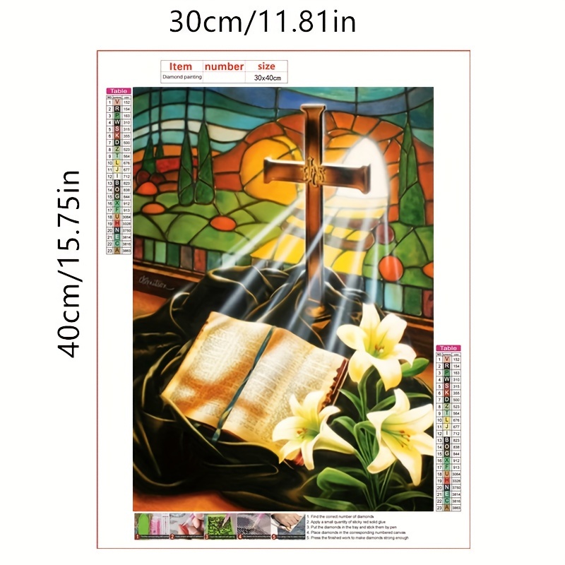 Easter Floral Cross Diamond Painting Kit