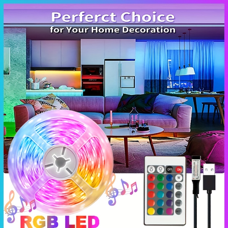 Tira de Luces LED para decoración de habitación, cinta de Color