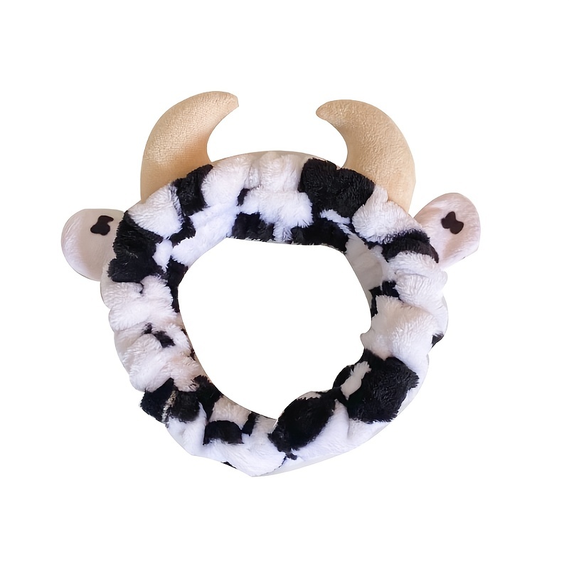 Cow Shaped Plush Headband for Women