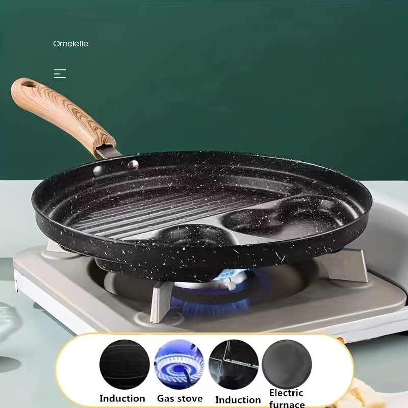 1pc, Nonstick Frying Pan (10.24''), Aluminum Medical Stone Skillet With  Wooden Handle, Egg Fry Pan, Omelet Pan, For Gas Stove Top And Induction  Cooker