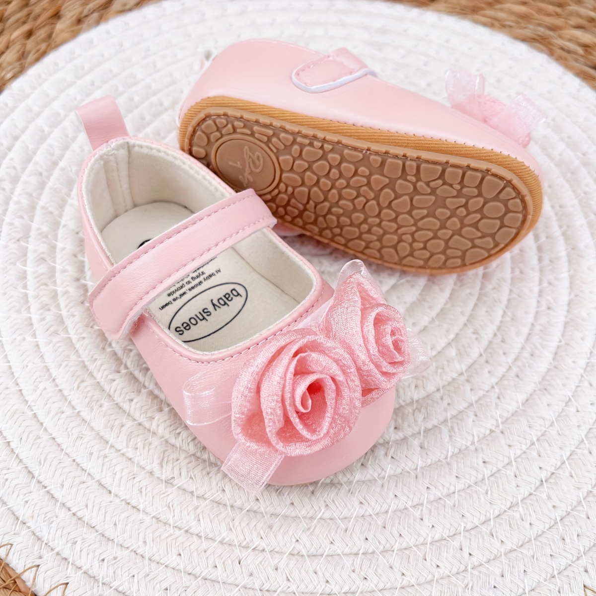 Cute Flower Mary Jane Shoes Baby Girls Comfortable Non Slip Temu