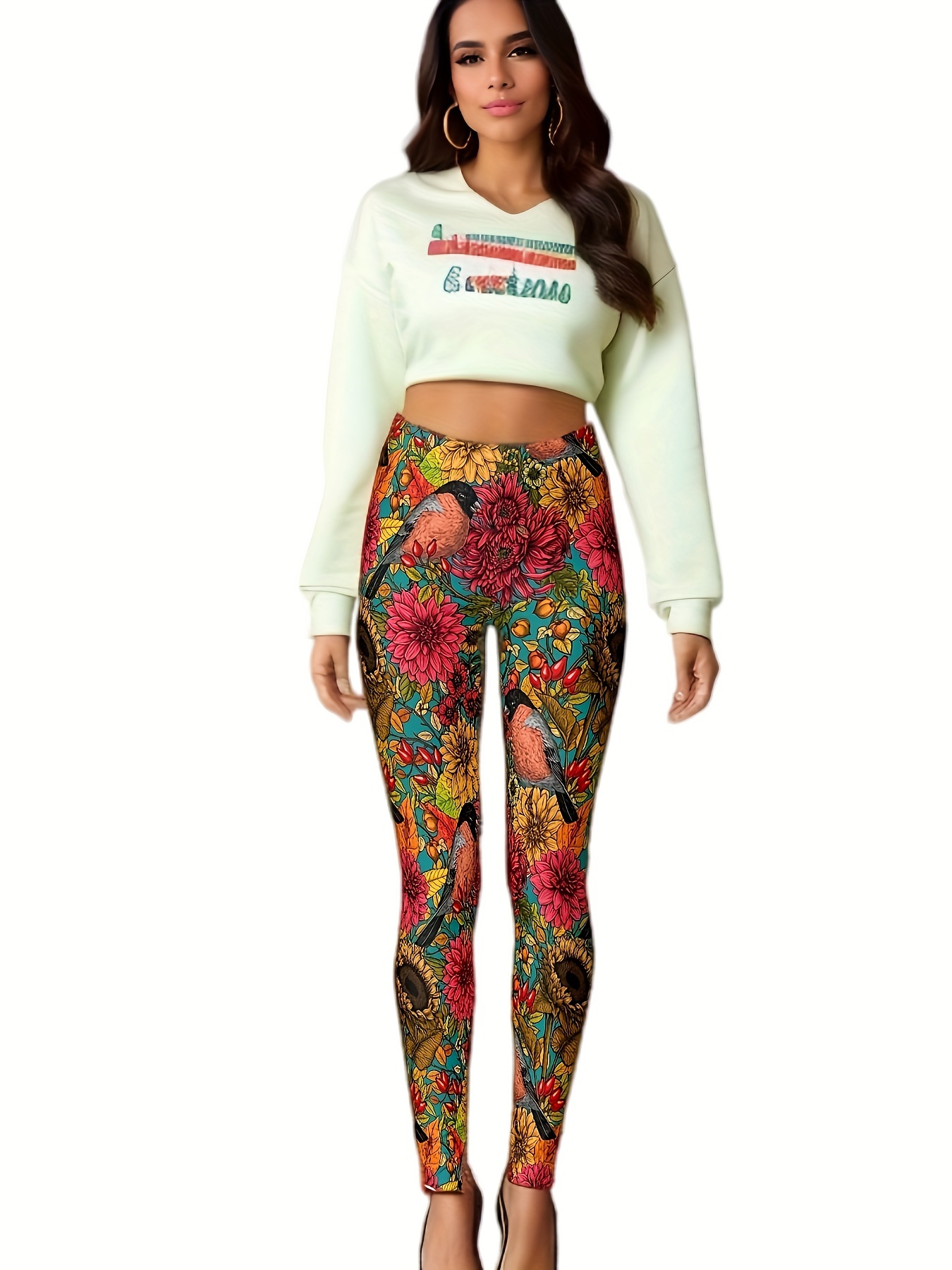 Lots of Colorful Casual Text Leggings
