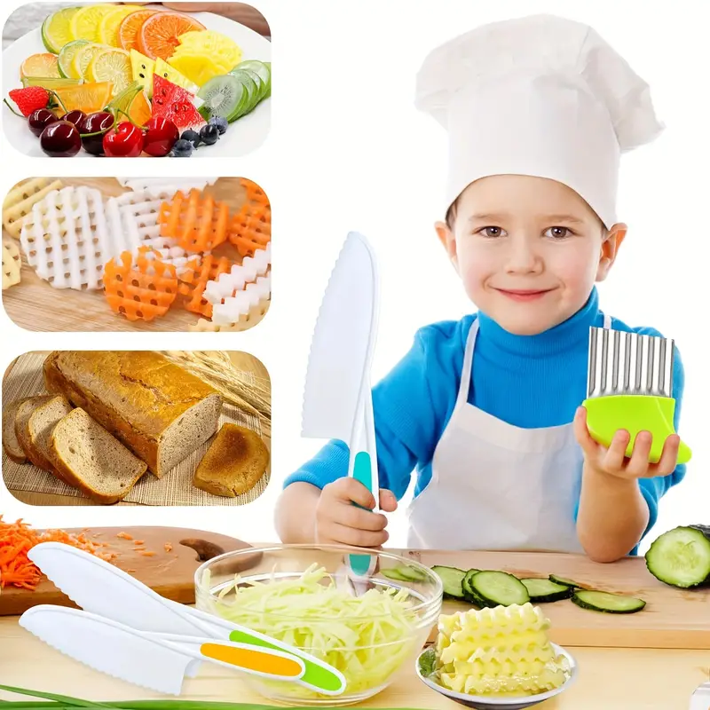 Leking Kids Knife Set Kids Safe Cooking Knives Nylon Kids - Temu