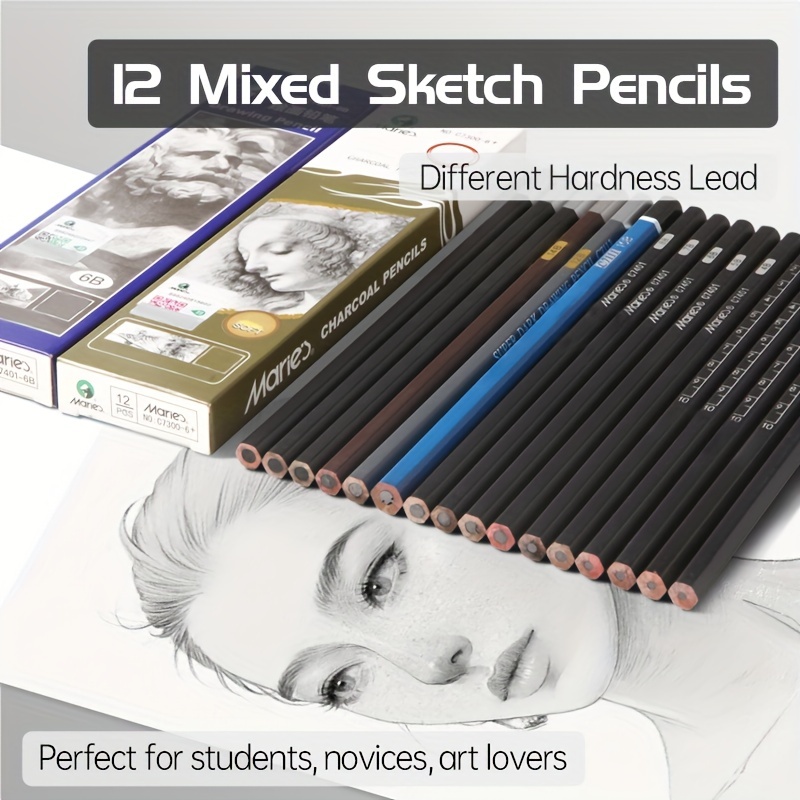 10/12pcs Set 2b-14b Sketch Pencil, Drawing Pencil Kit